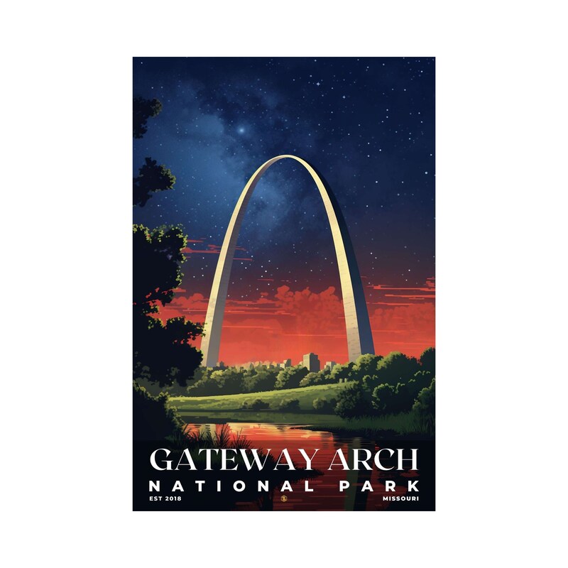 Gateway Arch National Park Poster, Travel Art, Office Poster, Home Decor | S7